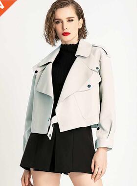 Faux Leather Jacket Women Loose Soft Vintage Motorcycle Bike