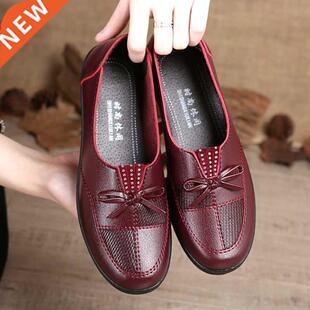 Chep Femle Shoes Lether Flts Women's Blck Shoes Leisuer