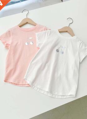 New BP Summer Pink&White Short Sleeves Cherry Shirt for