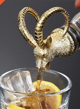 1pcs Antelope Head Wine Pourer Alloy Wine Stopper Bottle