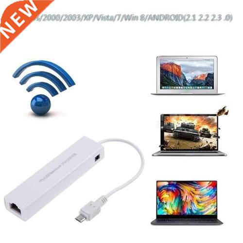 Micro USB 2.0 HUB to Network LAN Adapter Ethernet RJ45 with