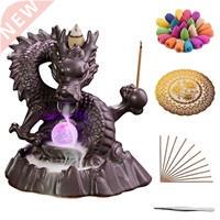 Handmade Dragon Backflow Waterfall Incense Burner Ceramic