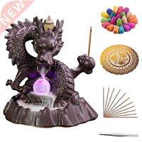 Handmade Dragon Backflow Waterfall Incense Burner Ceramic