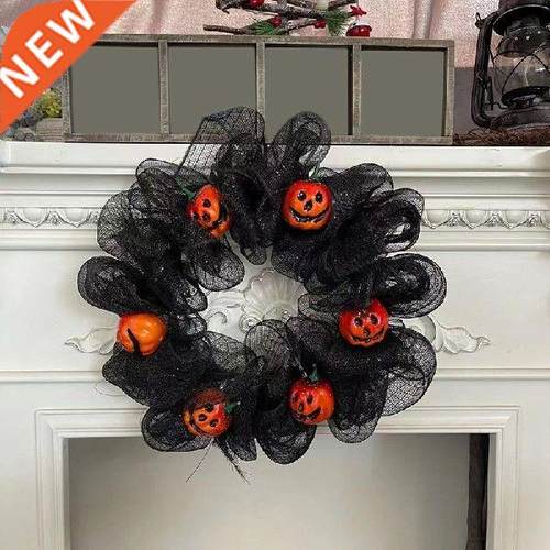 1 Pcs Halloween Themed Decoration Gauze Wreath Black Net