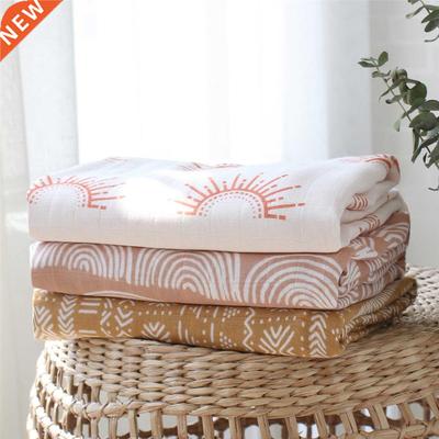 Bamboo Cotton Soft Baby Blankets Newborn Muslin Swaddle Blan