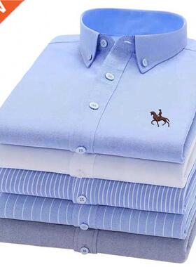 100% Cotton Oxford Plad Sold Color Strped Shrt Tops Casu