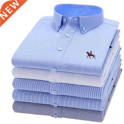 100% Cotton Oxford Plad Sold Color Strped Shrt Tops Casu