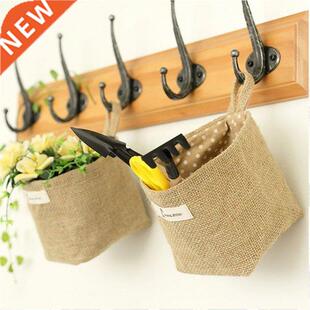 Living Room Storage Sack Cloth bags Hanging Grocery cloth fl