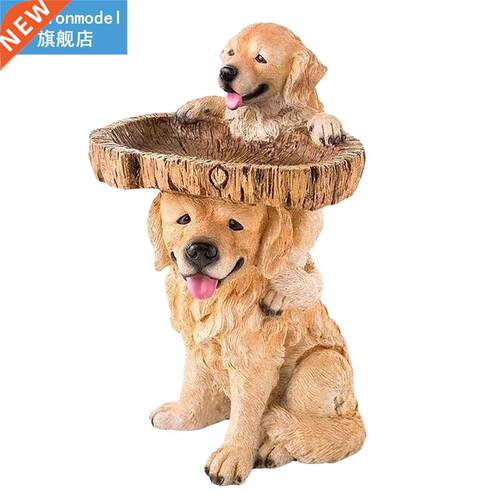 Durable Feeder Free Standing Polyresin Antique Playful Puppi