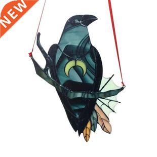 Mysterious Crow Witch Ornament Stained Suncatcher Black Bird