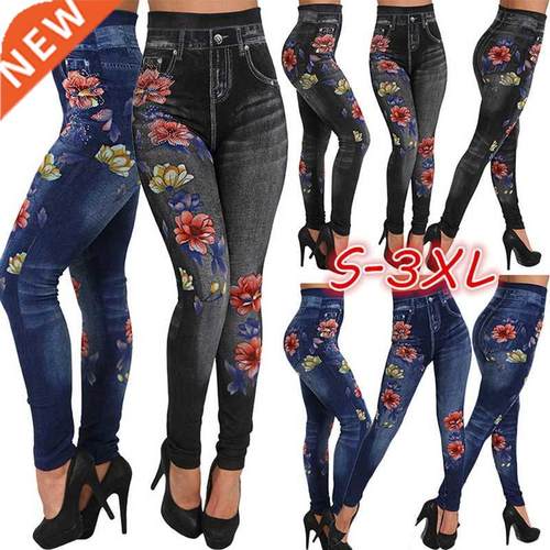 Fashion Women Leggings Floral Print Pencil Pants Leggings 20
