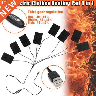 8pcs Usb Electric Heating Pads With 3 Gear Adjustable Temper