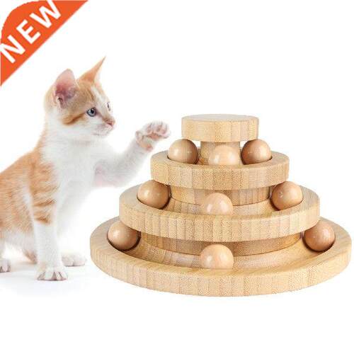 Kitten Toys Cat Roller Ball Toy With Bamboo Frame Funny