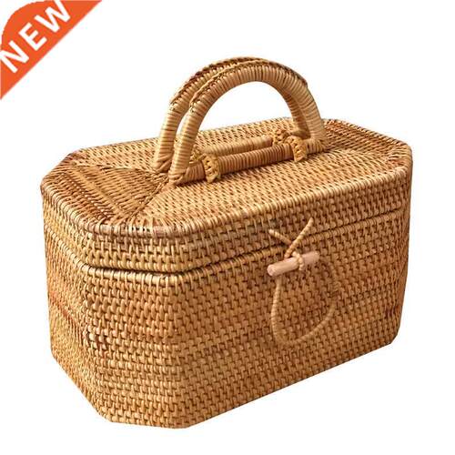 Creative handmade rattan portable storage box