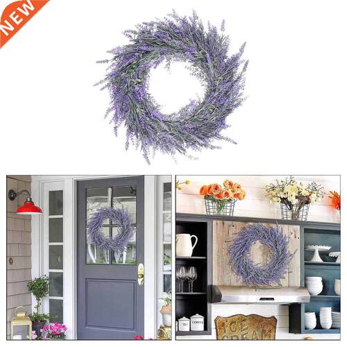 Artificial Door Wreath Hanging Lavender Flower Garland Fake