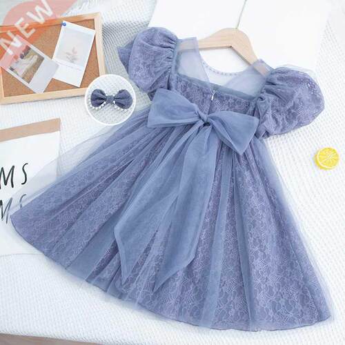 Little Girls Dresses Casual Cake Mesh Rainbow Gown Star Sequ