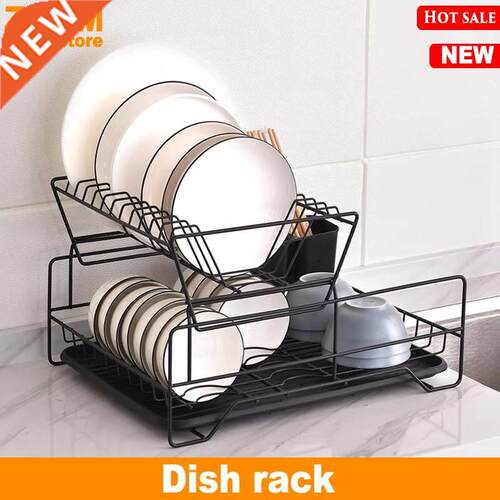 Stainless steel Double layer dish rack Rack kitchen shelf