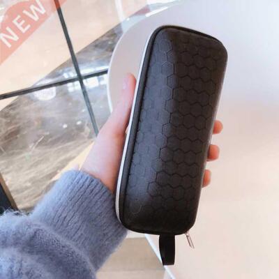 New Soft Leather Sunglasses Case Large Portable Simple Black