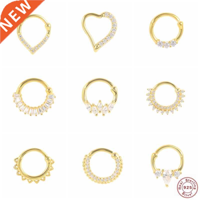 1PCS Cartilage Aretes 925 Sterling Silver Piercing Hoop Earr