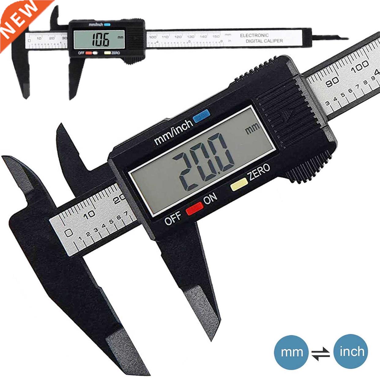 150mm 100mm Electronic Digital Caliper Carbon Fiber Dial Ver