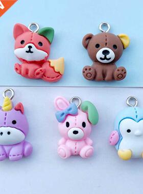 10 New Cute Cartoon Mini Animal , Unicorn Resin Series Kawai