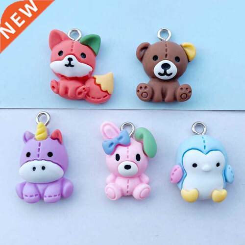 10 New Cute Cartoon Mini Animal , Unicorn Resin Series Kawai