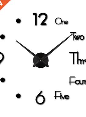 D Mirror Wall Clock Modern Design Creative Acrylic Quartz W