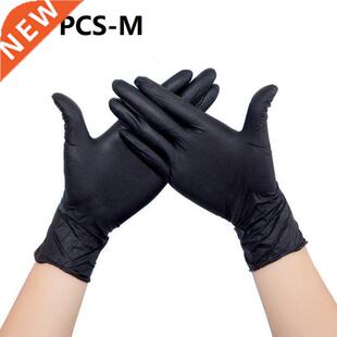 20Pcs Black Nitrilel Gloves (Latex Free) Protective Gloves