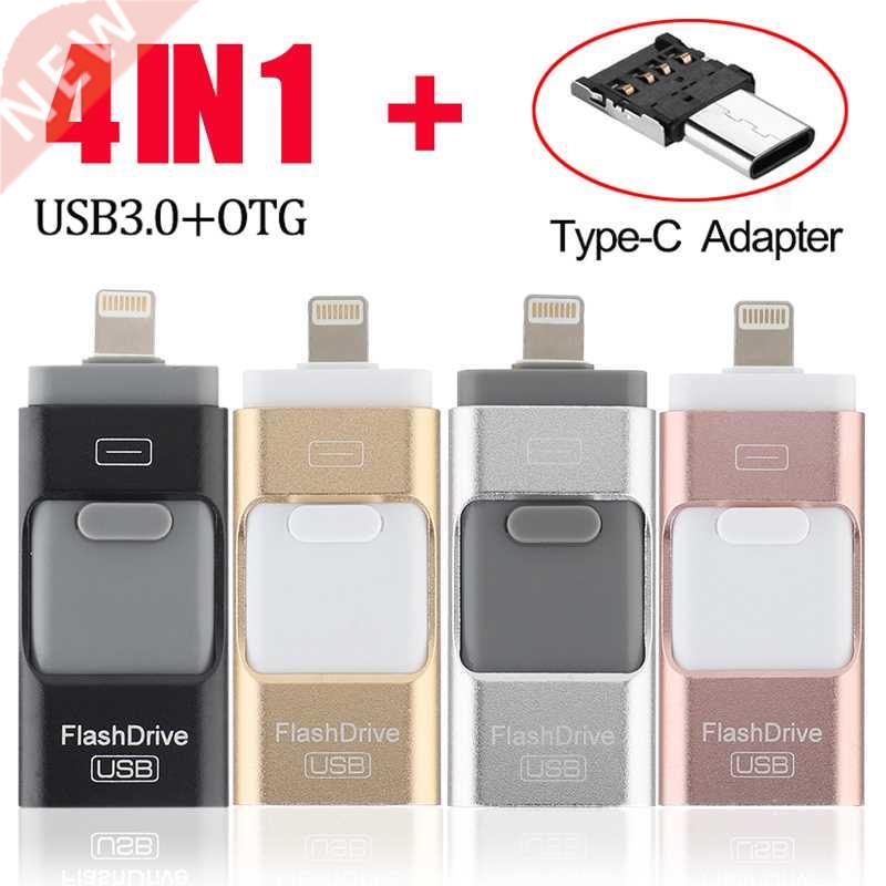 4 in1 128GB 64GB 2GB 16GB 8GB Metal USB .0 OTG iFlash Driv