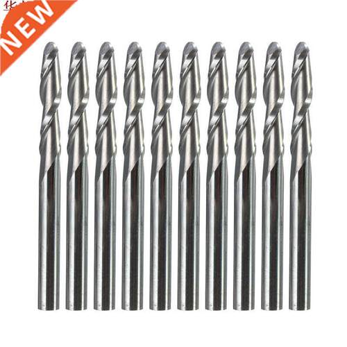 10pcs 1/8 Inch Shank 2 Flutes Cbide Ball Nose End Mills 17