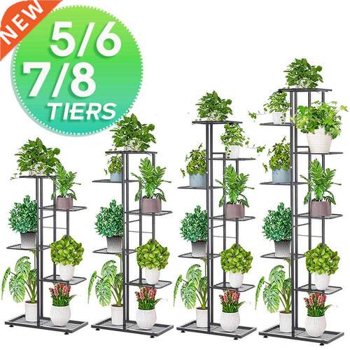 5/6/7/8Layers Iron Flower Stand Pots Tray Plant Shelves Plan