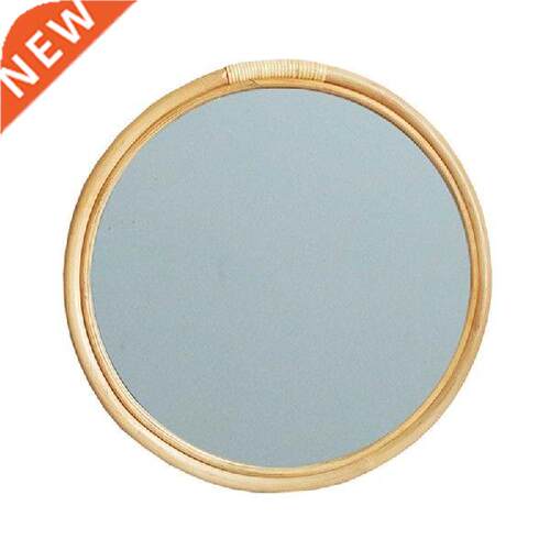 Rattan Circle Wall Mirror 16 Inch Round Dressing Mirror for