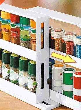 Kitchen Spice Organizer Rack MultiFunction Rotating Storage