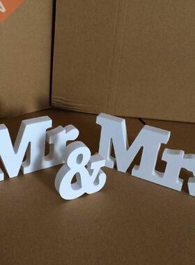 Wedding Decoration Mr & Mrs White Wooden Letters Sign Fo