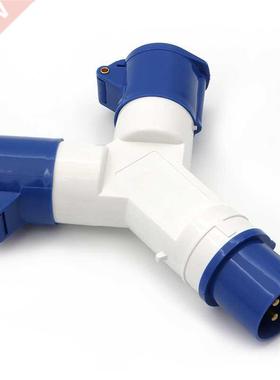 3 Way 16 AMP 16A Splitter Plug Socket 3 Pin Waterproof Elect