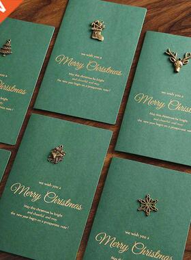 4 Pcs Gold Embossed Chrismas Card Greeting Cards Merry Xmas