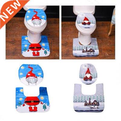 Christmas Toilet Seat Cover Foot Pad Rug Mat Swedish Gnome S