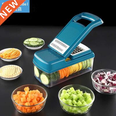 Blue multifunctional vegetable Fruit cutter garlic onion pot