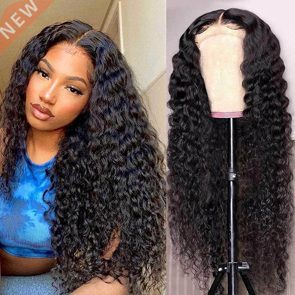 Deep Wave Frontal Wig 13x4 Pre-Plucked Baby Hair Curly Wigs
