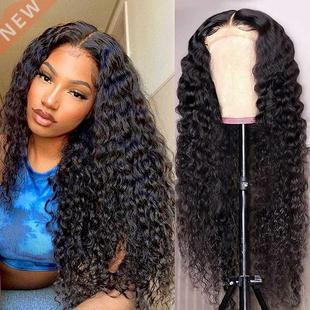Deep Wave Frontal Wig 13x4 Pre-Plucked Baby Hair Curly Wigs