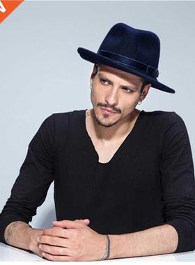 VTG Brand Wool Men's Black Dad Fedora Hat For man Woolen Wid