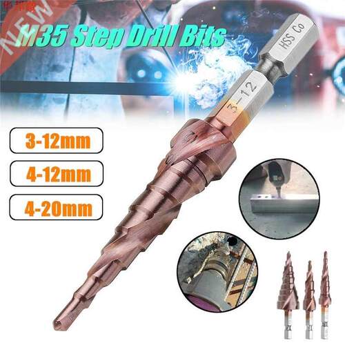 pcs M5 Cobalt Step Drill Bit -12/4-12/4-20mm Step Drill C