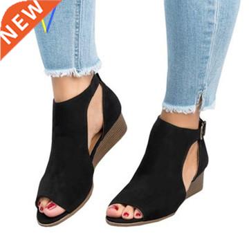 2020 women shoes wedge sandles sandals casual white black