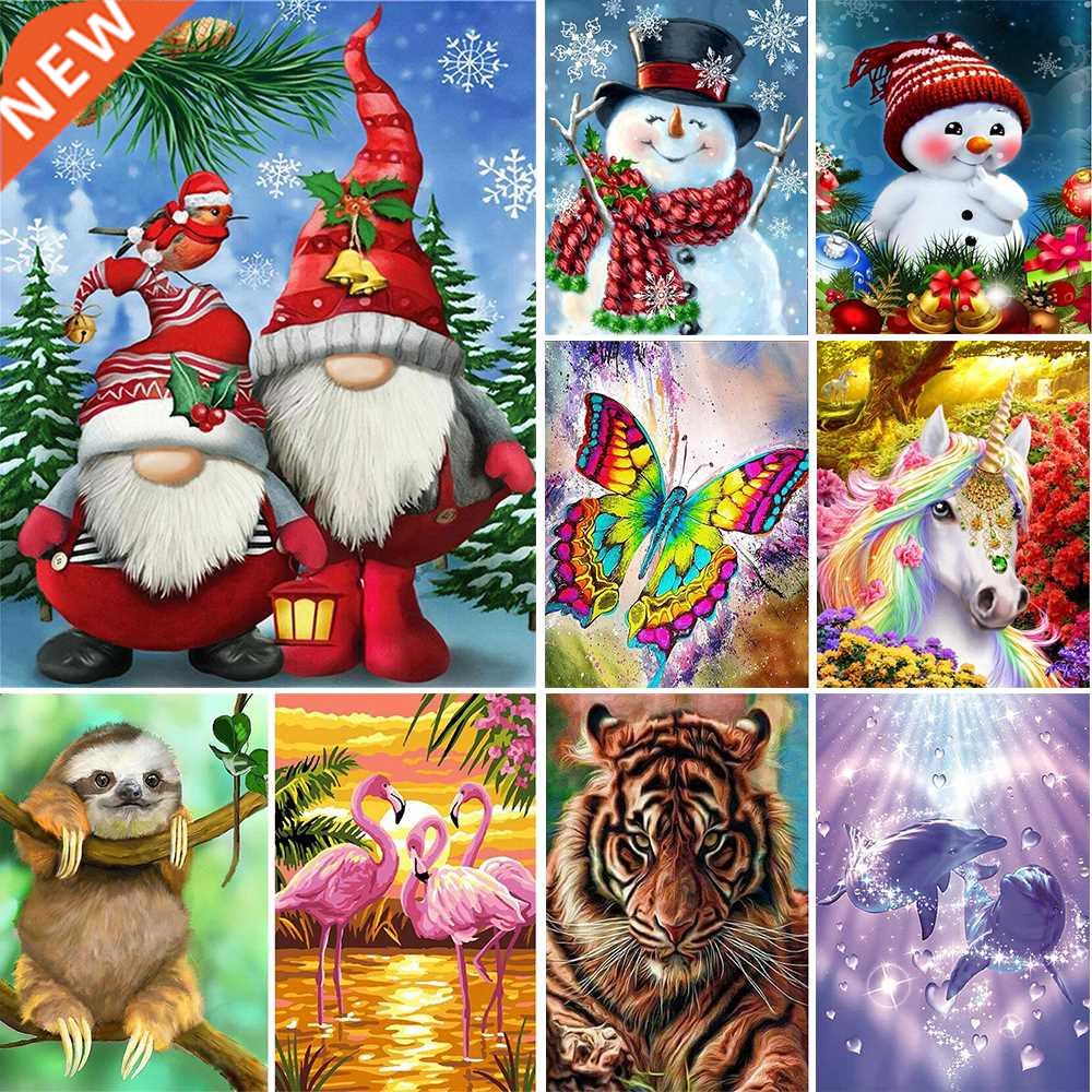 5D DIY Full Round Diamond Painting Kit Animals Cross Stitch