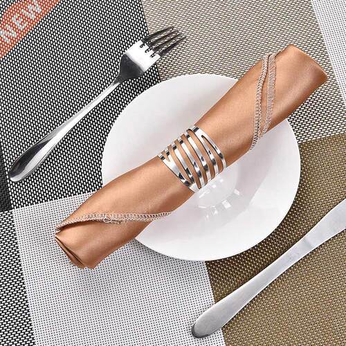 12pcs Back Pattern Wedding Napkin Rings Table Decoration Hol