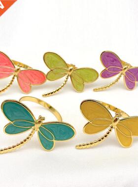 6pcs Wedding Napkin Rings Table Decoration Dragonfly Napkin