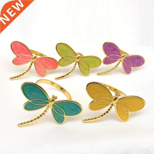 6pcs Wedding Napkin Rings Table Decoration Dragonfly Napkin