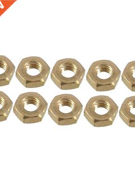 10 Pcs Brass M8 8mm Diameter Thread Hexagonal Screw Nuts