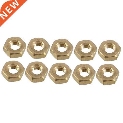 10 Pcs Brass M8 8mm Diameter Thread Hexagonal Screw Nuts