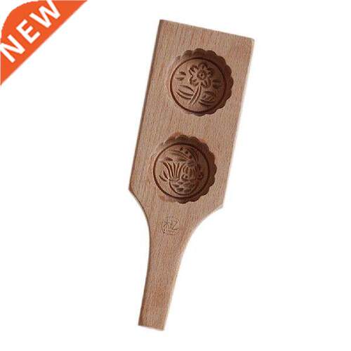 Beech Mung Bean Cake Mold Wood Carving Flowers Mold Hand